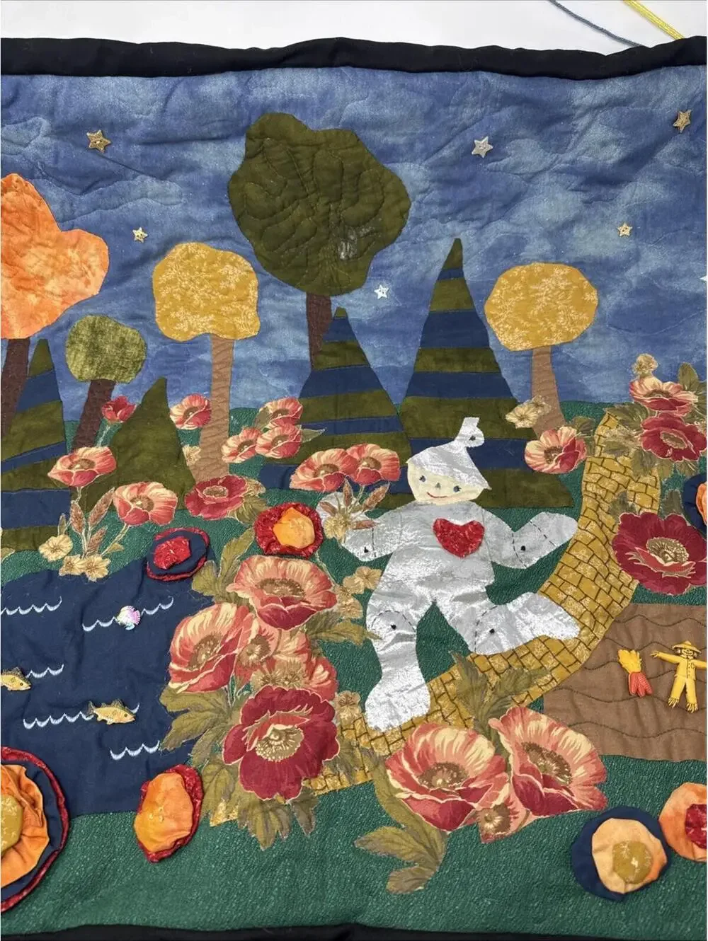 Hand Quilted Vintage Wizard Of Oz Hanging Piece 29”